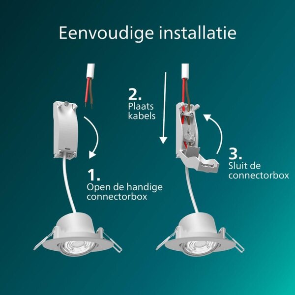 Philips Zapuštěné bodové svítidlo Cilantro Step 5W, 90lm/W, 2700K, (3 ks), bílá
