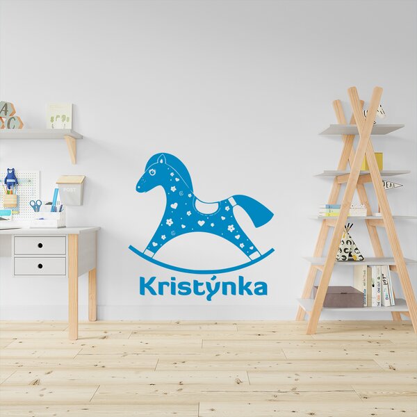 Živá Zeď Samolepka Houpací koník se jménem Barva: černá