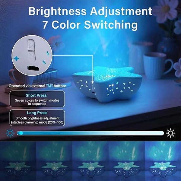 Starlume™ Led Projektor Hvězdic S Dálkovým Ovládáním