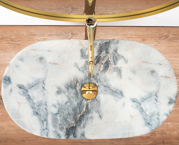 Rea Royal 60 umyvadlo, 60 x 36 cm, napodobenina kamene Granit mat, REA-U8742