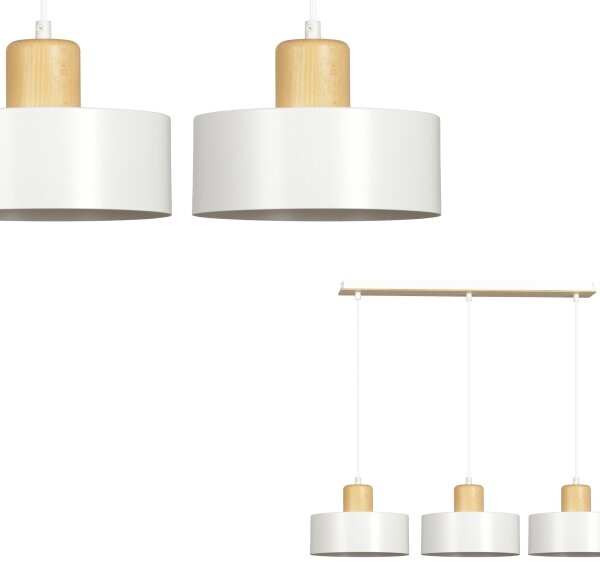 Lustr na lanku TORIN 3xE27/15W/230V bílá