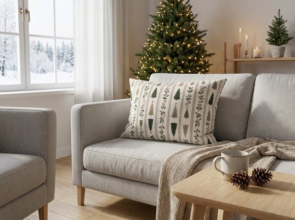 Bavlněný povlak na polštář HOLLY PINES 50x70 cm, barevný