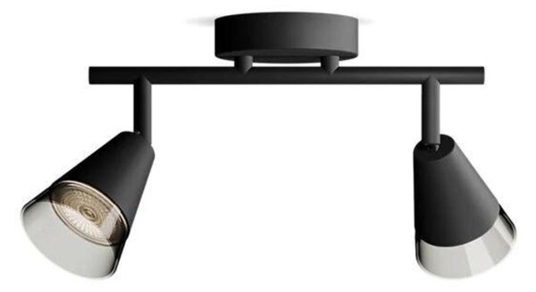 Philips Cleft bodové svítidlo 2x GU10 5W bez zdroje 27,5cm IP20, černé