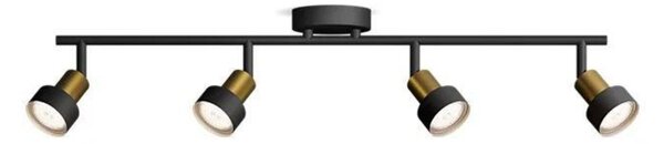 Philips Conduit bodové svítidlo 4x GU10 5W bez zdroje 69,5cm IP20, černé/zlaté