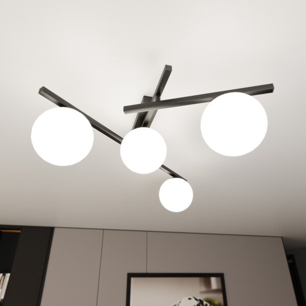 Stropní svítidlo SMART 4xE14/10W/230V černá/bílá