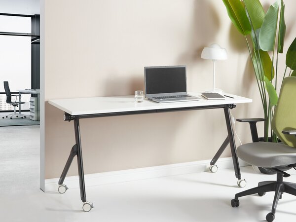 Skládací psací stůl BENDI Bílá 160 cm 60 cm s koly