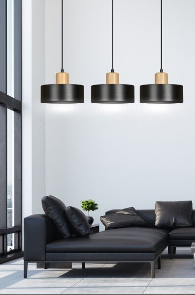 Lustr na lanku TORIN 3xE27/15W/230V černá