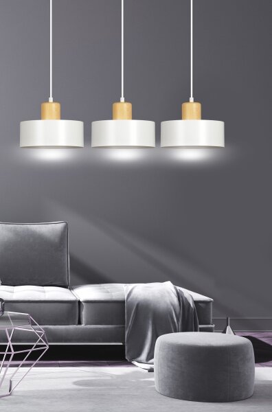 Lustr na lanku TORIN 3xE27/15W/230V bílá