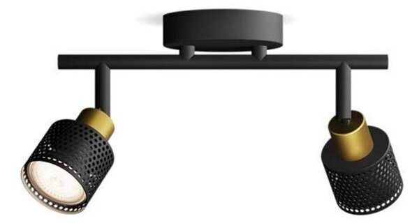 Philips Niall bodové svítidlo 2x GU10 5W bez zdroje 27,5cm IP20, černé