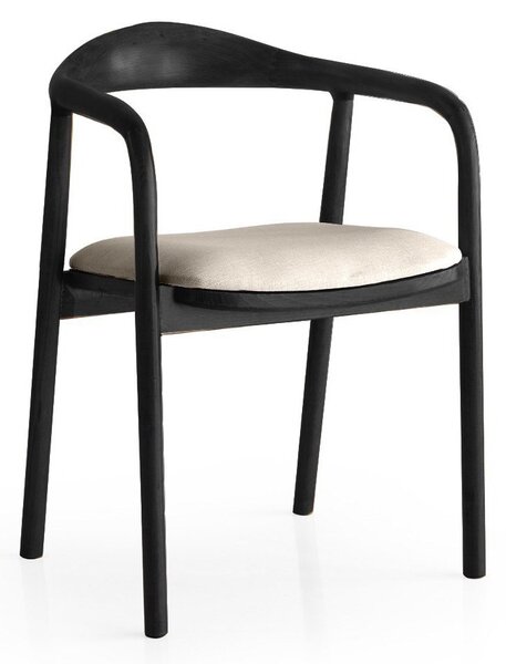 Kalune Design Jídelní židle PA z masivu světle šedá/černá