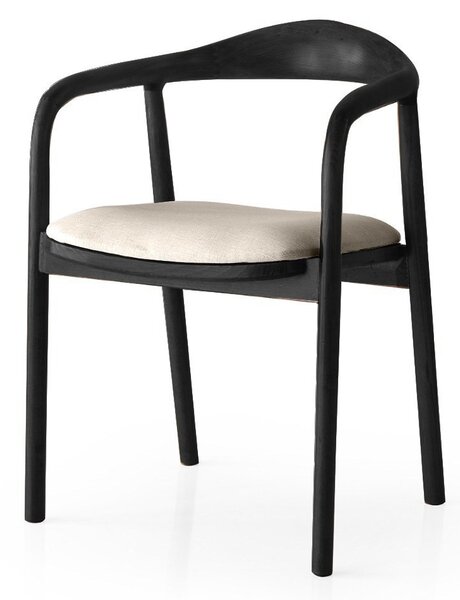 Kalune Design Jídelní židle PA z masivu světle šedá/černá