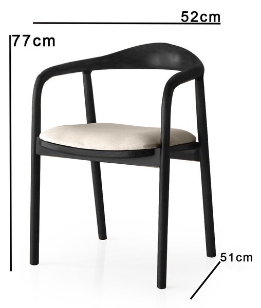 Kalune Design Jídelní židle PA z masivu světle šedá/černá