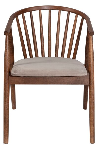 Kalune Design Jídelní židle Alberto z masivu ořech/béžová