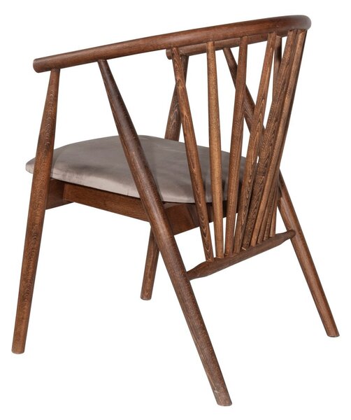 Kalune Design Jídelní židle Alberto z masivu ořech/béžová