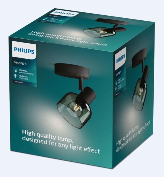 Philips Sleet bodové svítidlo 1x E14 25W bez zdroje 13cm IP20, černé