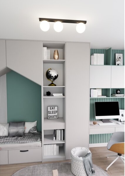 Stropní svítidlo FIT 3xE14/10W/230V černá/bílá
