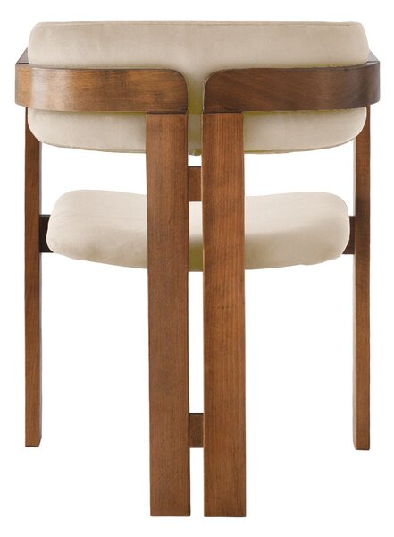 Kalune Design Jídelní židle CO Velvet z masivu béžová/ořech