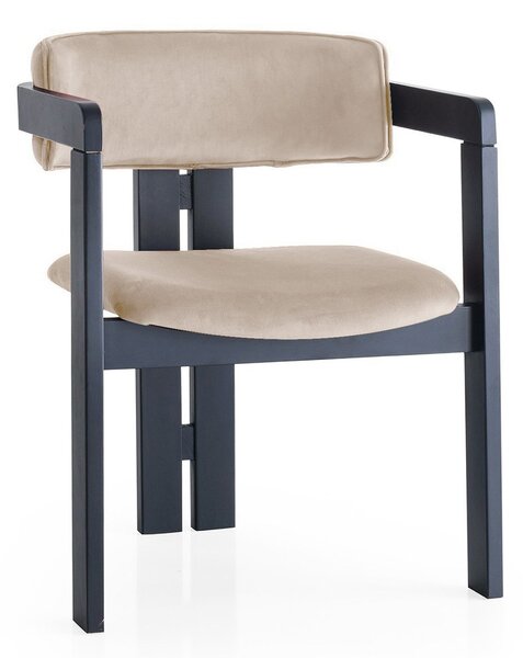 Kalune Design Jídelní židle CO Velvet z masivu béžová/černá