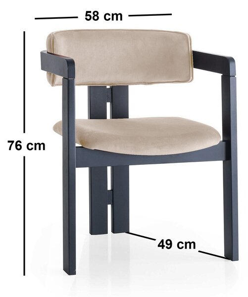 Kalune Design Jídelní židle CO Velvet z masivu béžová/černá