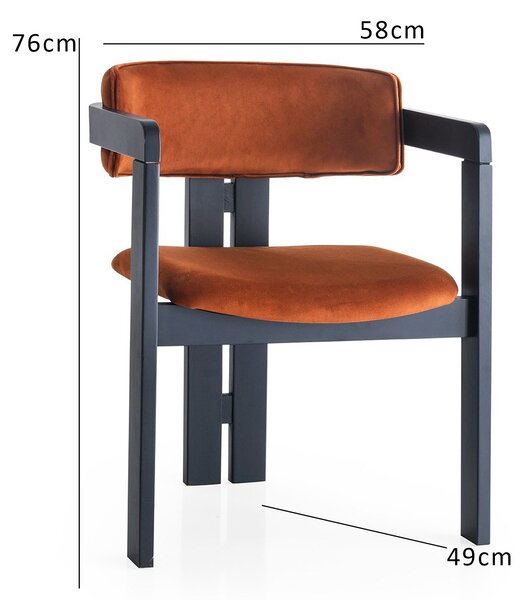 Kalune Design Jídelní židle CO Velvet z masivu skořicová/černá