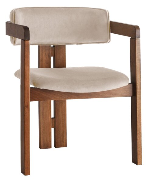 Kalune Design Jídelní židle CO Velvet z masivu béžová/ořech
