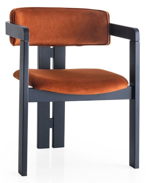 Kalune Design Jídelní židle CO Velvet z masivu skořicová/černá
