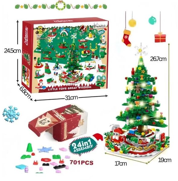 Merryglow™ Adventní Kalendář – Sada Pro Sestavení Led Vánočního Stromečku