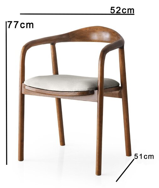 Kalune Design Jídelní židle PA z masivu přírodní hnědá/světle šedá