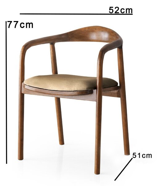 Kalune Design Jídelní židle PA z masivu světle hnědá/přírodní hnědá
