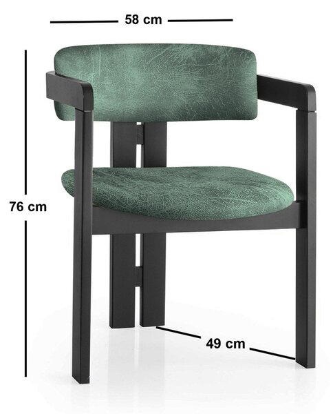 Kalune Design Jídelní židle CO z masivu zelená/černá