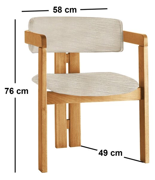 Kalune Design Jídelní židle CO z masivu světle béžová/dub