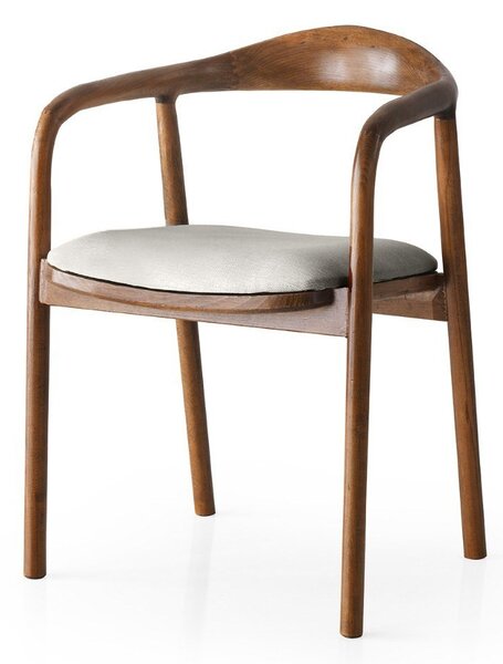 Kalune Design Jídelní židle PA z masivu přírodní hnědá/světle šedá