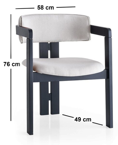 Kalune Design Jídelní židle CO z masivu krémová/černá