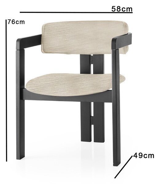 Kalune Design Jídelní židle CO z masivu světle šedá/černá