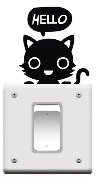 Samolepka na vypínač "Kočička" 11x10 cm