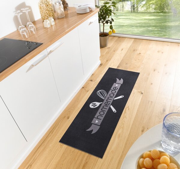 Hanse Home, Běhoun Cook & Clean 105732 Black White Grey, 50x150, černá, kuchyně