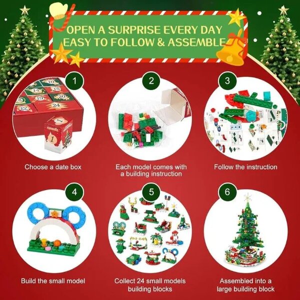 Merryglow™ Adventní Kalendář – Sada Pro Sestavení Led Vánočního Stromečku