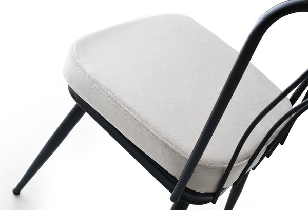 Kalune Design Sada 4 ks jídelních židlí Yildiz černá/světle šedá