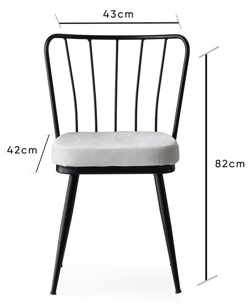Kalune Design Sada 4 ks jídelních židlí Yildiz černá/světle šedá