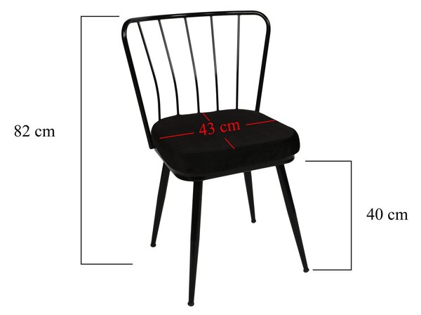 Kalune Design Sada 2 ks jídelních židlí Yildiz černá