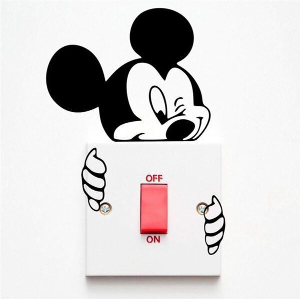 Samolepka na vypínač "Mickey Mouse 3" 9x9cm
