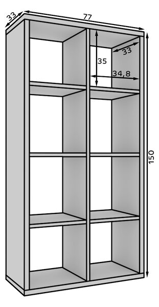 ADRK Furniture Regál Cleo V BS-CLE-V-W
