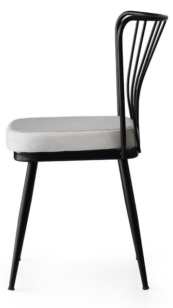 Kalune Design Sada 4 ks jídelních židlí Yildiz černá/světle šedá