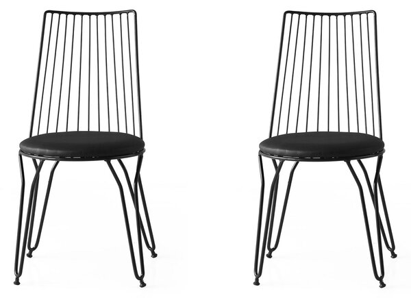 Kalune Design Sada 2 ks jídelních židlí Ada černá