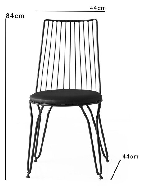 Kalune Design Sada 2 ks jídelních židlí Ada černá