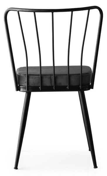 Kalune Design Sada 4 ks jídelních židlí Yildiz černá/tmavě šedá