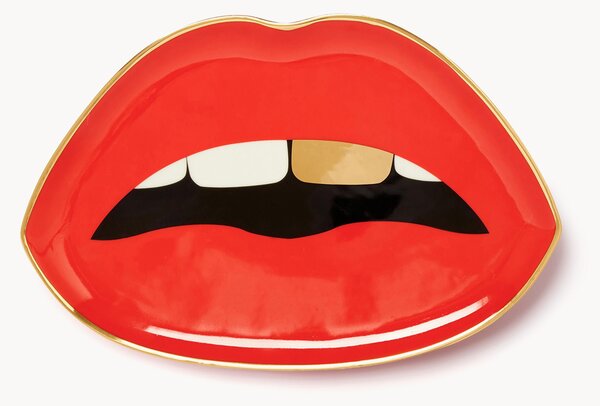Porcelánový dekorativní tác Lips