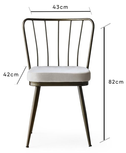 Kalune Design Sada 4 ks jídelních židlí Yildiz hnědá/béžová