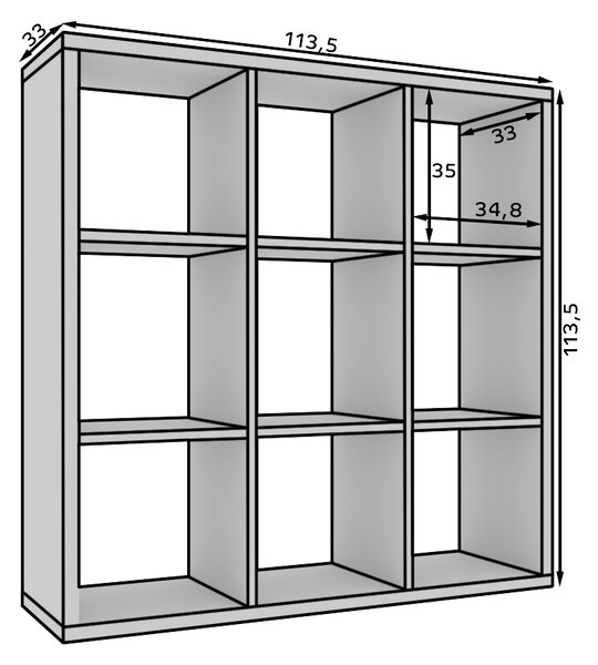 ADRK Furniture Regál Cleo VI BS-CLE-VI-S
