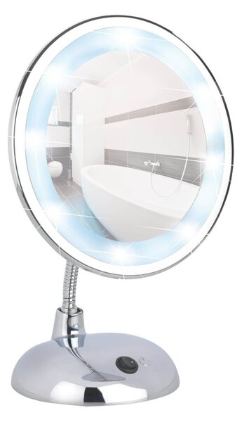 WENKO LED stojící kosmetické zrcátko STYLE chromové 28x18x12 cm